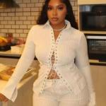 White Pinstripe Two-Piece Set